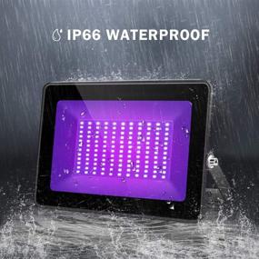 img 2 attached to 🔦 Powerful 60W UV Flood Black Light with IP66 Waterproof Rating, Plug Included - Ideal for Party, Stage, Paint, Collection, Aquarium, and More