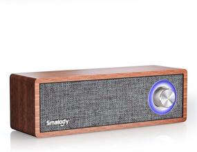 img 4 attached to 🔊 Gray Wood Retro Bluetooth Speaker: Smalody Portable Mini Wireless Bluetooth Speakers, Vintage Wooden Speaker for Room Decoration, Ideal for Cafes, Restaurants, Vintage Clothing Stores, Bedroom, and More