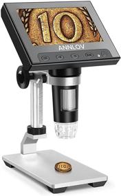 img 4 attached to 🔬 ANNLOV 4.3-inch Handheld USB Microscope with LCD Display, 50X-1000X Magnification Coin Microscope Video Camera with 8 Adjustable LED Lights for Adults, PCB Soldering, Kids and Outdoor Exploration