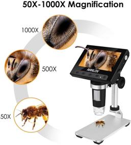 img 2 attached to 🔬 ANNLOV 4.3-inch Handheld USB Microscope with LCD Display, 50X-1000X Magnification Coin Microscope Video Camera with 8 Adjustable LED Lights for Adults, PCB Soldering, Kids and Outdoor Exploration