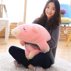 img 3 attached to 🐷 Gianthairball Pig Plush Pillow - Adorable Piggy Soft Hugging Pillow Toy for Christmas & Birthdays (27'')