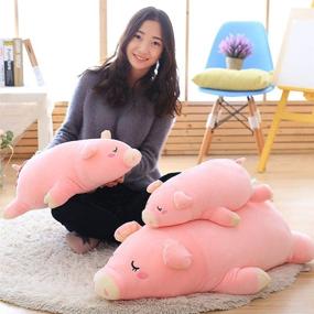 img 1 attached to 🐷 Gianthairball Pig Plush Pillow - Adorable Piggy Soft Hugging Pillow Toy for Christmas & Birthdays (27'')