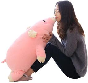 img 4 attached to 🐷 Gianthairball Pig Plush Pillow - Adorable Piggy Soft Hugging Pillow Toy for Christmas & Birthdays (27'')