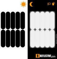 b reflective éco basic - 10 retro reflective stickers kit for high visibility safety at night - universal adhesive for bike/stroller/buggy/helmet/motorbike/scooter/toys - 2 pack, black (7 x 1.8 cm) логотип