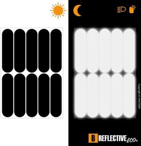 img 4 attached to B REFLECTIVE Éco BASIC - 10 Retro Reflective Stickers Kit for High Visibility Safety at Night - Universal Adhesive for Bike/Stroller/Buggy/Helmet/Motorbike/Scooter/Toys - 2 Pack, Black (7 x 1.8 cm)