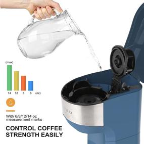 img 2 attached to LITIFO Single Serve Coffee Maker: Ground Coffee, Tea & K Cup Pod, 2-In-1 Machine with 6-14oz Reservoir, Fast Brew, Auto Shut-off & Self Cleaning - Blue