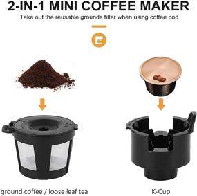 img 3 attached to LITIFO Single Serve Coffee Maker: Ground Coffee, Tea & K Cup Pod, 2-In-1 Machine with 6-14oz Reservoir, Fast Brew, Auto Shut-off & Self Cleaning - Blue