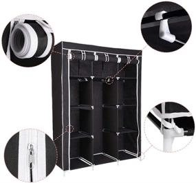 img 3 attached to Yeshom Portable Non Woven Wardrobe Organizer