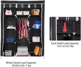 img 1 attached to Yeshom Portable Non Woven Wardrobe Organizer