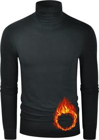 img 3 attached to Derminpro Men's Slim Fit Soft Turtleneck Long Sleeve Lightweight T-Shirt