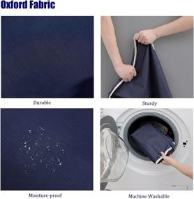 img 2 attached to 👕 Blue Oxford Fabric Clothes Storage Bag, 3 Pack, Large Capacity Organizer for Blankets, Bedding, Comforters - Reinforced Handle, Sturdy Zipper, Clear Window - Homman, 84L