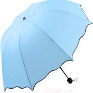 stylish folding ruffled umbrella - perfect parasol for sun and rain logo