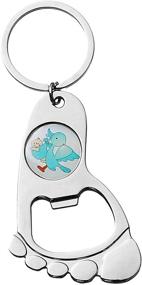 img 3 attached to 🍼 GengGeng 18pcs Baby Shower Boy Footprint Bottle Opener Keychain Set - Ideal for Newborn Baby Birthday Return Gifts & Wedding Party Supplies