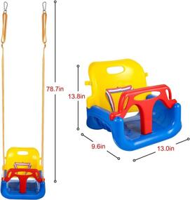 img 2 attached to 🪂 Flyerstoy 3-in-1 Toddler Swing Seat - Versatile Hanging Swing Set for all Ages (Blue)