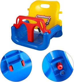 img 1 attached to 🪂 Flyerstoy 3-in-1 Toddler Swing Seat - Versatile Hanging Swing Set for all Ages (Blue)