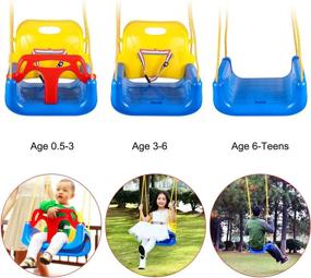 img 3 attached to 🪂 Flyerstoy 3-in-1 Toddler Swing Seat - Versatile Hanging Swing Set for all Ages (Blue)