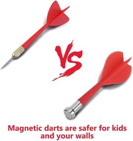 img 2 attached to Esjay Magnetic Dart Board Set - 18 inch, Safe Game for Kids, Best Boys Toys Gift - Indoor Outdoor, Large Double Sided Dartboard with 12 Darts Included