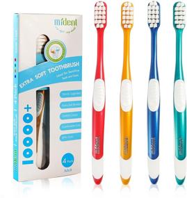 img 4 attached to 🦷 Mident Extra Soft Toothbrush: Gentle Care for Sensitive Gums and Teeth (4 Pack)