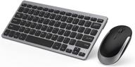 💻 compact wireless keyboard and mouse combo, 2.4g slim silent small keyboard and mouse for windows, laptop, pc, notebook - black & gray logo