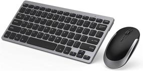 img 4 attached to 💻 Compact Wireless Keyboard and Mouse Combo, 2.4G Slim Silent Small Keyboard and Mouse for Windows, Laptop, PC, Notebook - Black & Gray