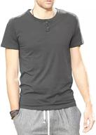 👕 casual comfort: togym short sleeve cotton henley shirts in light grey logo