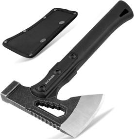 img 3 attached to SULKADA Camping Hatchet - 10.5 Inch Survival Axe with Stainless-Steel Blade and Fiberglass 🪓 Shock Reduction Handle for Wood Chopping, Gardening, Outdoor Survival - Ideal Gift for Dad and Men