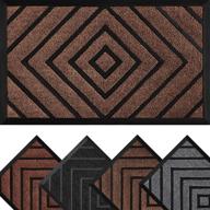 🎅 christmas door mat outdoor - 30x18 welcome mat - festive christmas rugs for front door - durable & stylish outdoor doormat in brown логотип