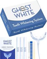 блестящие результаты с набором для отбеливания зубов ghost white: профессиональный светодиодный свет для более белых зубов без чувствительности + 3 умные капсулы геля для быстрого отбеливания менее чем за 10 минут логотип