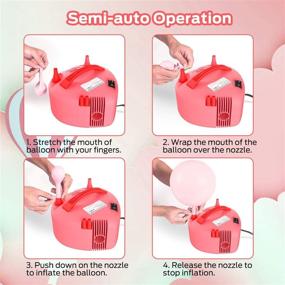 img 2 attached to 🎈 Dr.meter Portable Electric Balloon Pump, Dual Nozzle Air Pump for Balloons, 110V 600W Auto/Semi-auto Balloon Inflator for Christmas Birthday Party Decoration, Wedding Balloon Arch