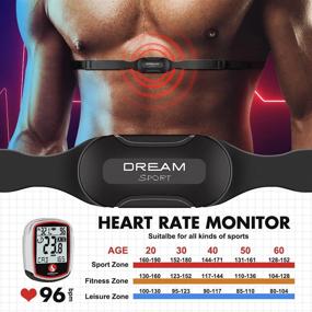 img 2 attached to 🚲 DREAM SPORT Wireless Bike Computer: Cadence, Heart Rate, Speed, and More - 38 Functions, Backlight, Altimeter, Calorie Tracking (DCY438)