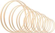 🌸 14 pack rannco wreath rings - 7 sizes (4 5 6 7 8 9 10 inch) wooden bamboo floral hoop rings for diy dream catcher, wedding wreath decor & wall hanging crafts логотип