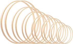 img 4 attached to 🌸 14 Pack Rannco Wreath Rings - 7 Sizes (4 5 6 7 8 9 10 Inch) Wooden Bamboo Floral Hoop Rings for DIY Dream Catcher, Wedding Wreath Decor & Wall Hanging Crafts