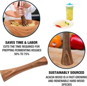 img 1 attached to 🥒 Masontops Pickle Packer: Acacia Wood Fermentation Tamper for Veggie Fermenting & Sauerkraut Making