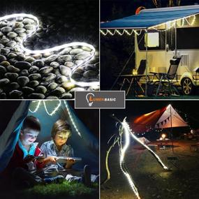 img 2 attached to 🏕️ LumenBasic Outdoor Camping LED Light Strip - Dimmable Switch, Waterproof, USB Powered String Lights – Light Rope 5ft - Ideal for Hiking, RV, and Outdoor Activities