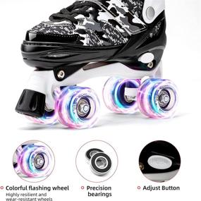 img 1 attached to ✨ Kuxuan Skates Kids Camo Adjustable Roller Skates with Light up Wheels, Exciting Illuminating Roller Blading for Girls and Boys