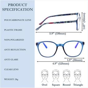 img 1 attached to 👓 NVN Blue Light Blocking Glasses for Women, Lightweight Computer & Gaming Eyewear, 65% Blue Light & UV400 Protection, Relieve Eye Strain/Fatigue from Digital Screens (Clear Lens)