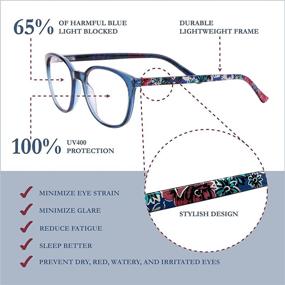 img 2 attached to 👓 NVN Blue Light Blocking Glasses for Women, Lightweight Computer & Gaming Eyewear, 65% Blue Light & UV400 Protection, Relieve Eye Strain/Fatigue from Digital Screens (Clear Lens)