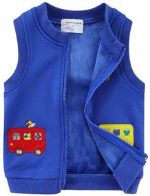 img 4 attached to LittleSpring Fleece Little Sleeveless Full Zip Boys' Clothing in Jackets & Coats