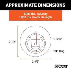 img 3 attached to 🔒 CURT 83710 Врезное кольцо для фиксации веревки на прицепе-анкере 1-1/8 x 1-5/8 дюймов – Грузоподъемность 1,000 фунтов: Идеальное безопасное решение для закрепления прицепа
