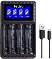 🔌 tectra rapid lcd usb aa & aaa battery charger: efficient 4-bay smart individual charger for ni-mh & ni-cd rechargeable batteries logo