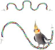 🦜 zodaca colorful bird rope perch: a fun and durable toy for parrots - 2 pack of 35 inch perches for playing, chewing, and preening logo