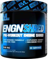 evlution nutrition engn shred pre workout powder: unleash energy in 30 servings with blue raz flavor! logo