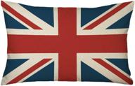 british vintage style union jack flag lumbar pillow cover - uoopoo cotton linen fabric, kidney pillowcase (12 x 20 inches) логотип