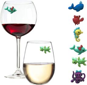 img 4 attached to Magnetic 🍷 Stemless Beach Wine Charms