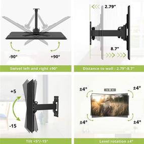 img 3 attached to 📺 USX MOUNT Full Motion TV Monitor Mount - Center Design, Swivel Articulating Arm for 13-32" TVs Monitors - Wall Mount Bracket with Tilt, Up to 55LBS Max - VESA 200x200 mm Compatible