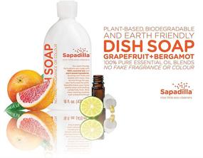 img 2 attached to Variety Pack of Sapadilla Grapefruit and Bergamot Dish Soap, Hand Soap, and Countertop Cleanser - 16 Ounces