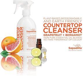 img 3 attached to Variety Pack of Sapadilla Grapefruit and Bergamot Dish Soap, Hand Soap, and Countertop Cleanser - 16 Ounces