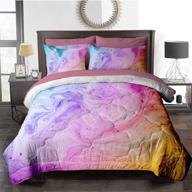 🌈 blessliving 8-piece colorful tie dye marble comforter set: pink bedding bundle for women and girls – queen size bed in a bag – includes comforter, shams, sheets, pillowcases, and cushion cover logo