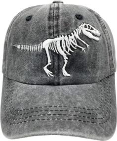 img 3 attached to 🦕 Dino-mite Style: NVJUI JUFOPL Dinosaur Embroidered Baseball Boys' Accessories