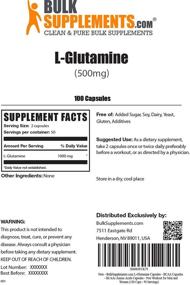 img 3 attached to 💊 Капсулы L-Glutamine BulkSupplements.com 1000 мг - БЦАА аминокислоты - без вкуса Предтренировочный комплекс - Таблетки с L-Glutamine (100 Вегетарианских капсул)